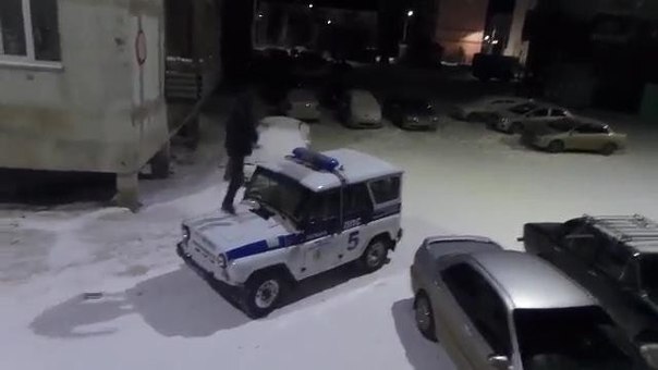 Задержаны хулиганы, которые на спор пинали автомобиль полиции в Мирном(+видео)