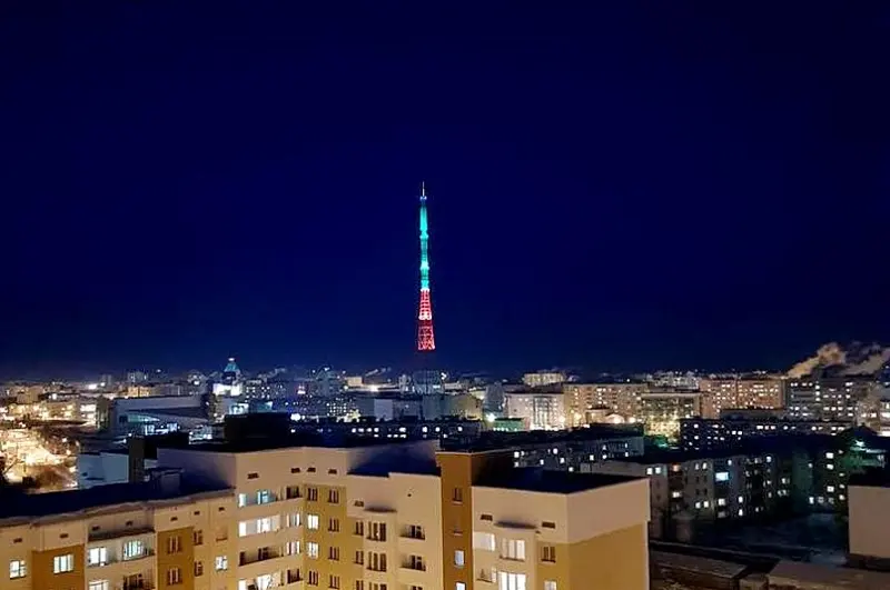 На телевышке города Якутска зажгут юбилейную иллюминацию