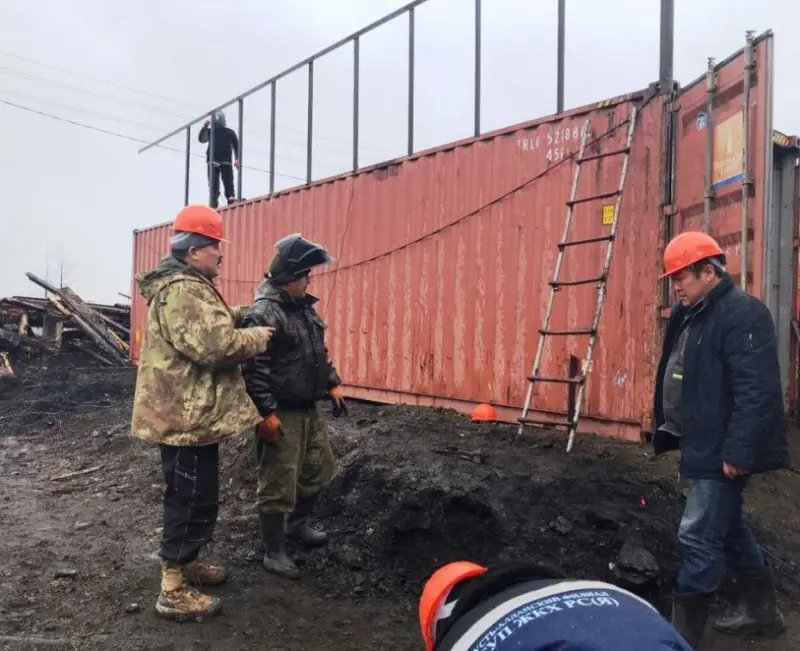 В селе Сырдах строят новую котельную взамен сгоревшей