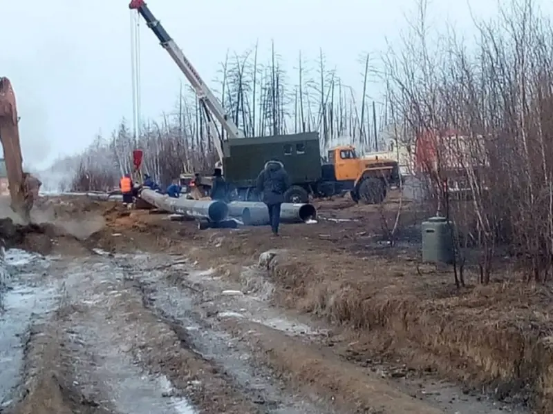 «Сахатранснефтегаз»: аварийно-восстановительные работа на поврежденном газопроводе идут полным ходом