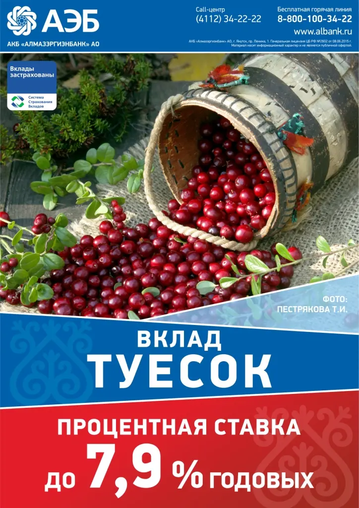 «Туесок» - новый сезонный вклад от Алмазэргиэнбанка