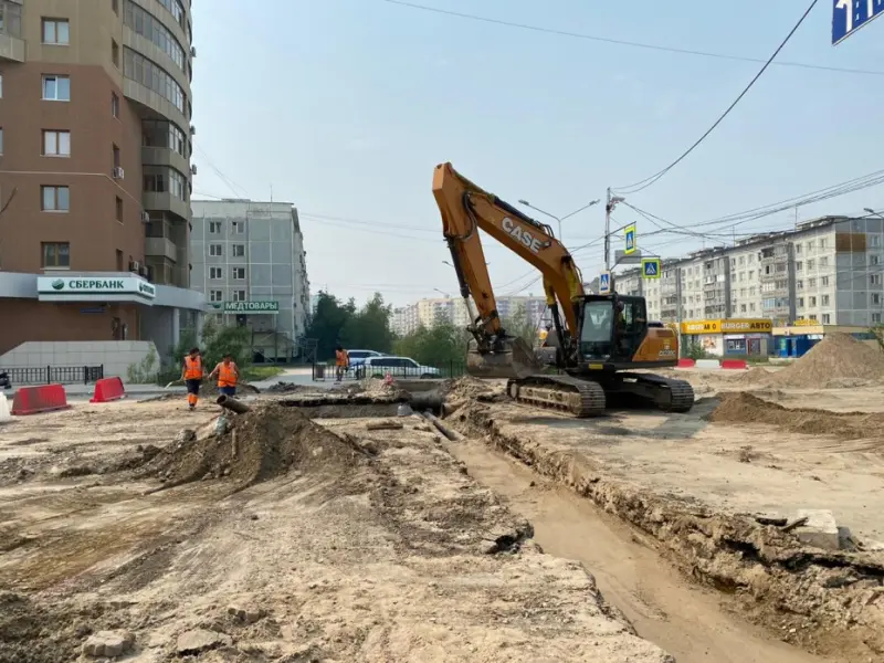 Дорожно-ремонтные работы ведутся на 21 улице Якутска