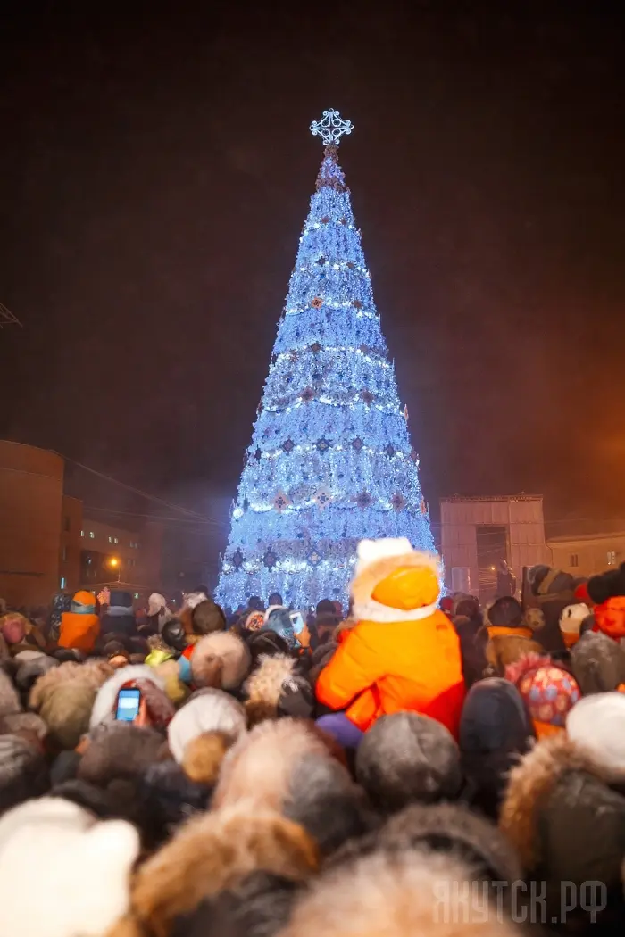 Первую елку страны зажгли в Якутске