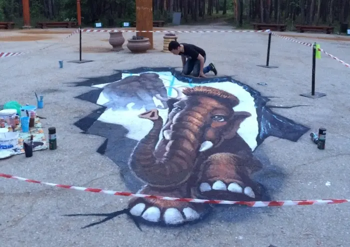 В Якутске можно будет посмотреть первый 3d рисунок на асфальте