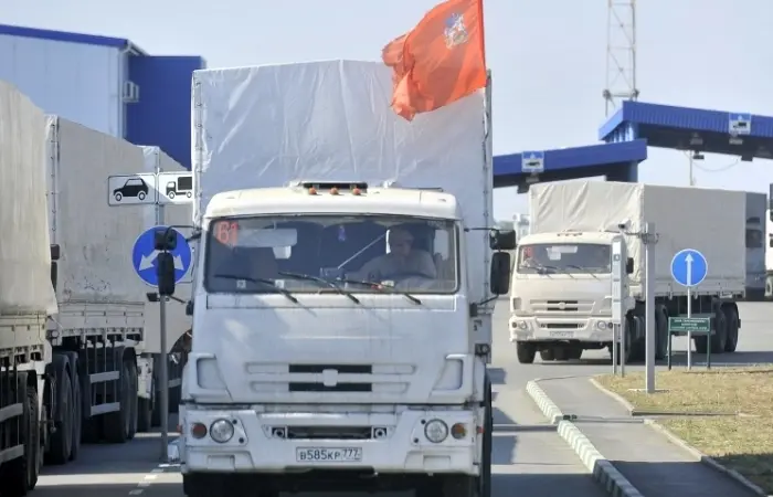 Российская гуманитарная колонна полностью вернулась на территорию РФ