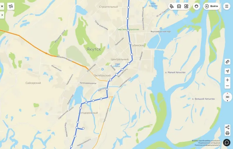 2ГИС покажет движение автобусов на карте Якутска