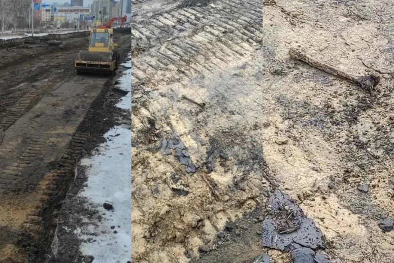 На части проспекта Ленина в Якутске, где при вскрытии грунта обнаружили кости раньше находилось кладбище