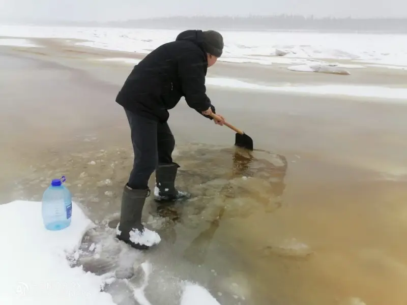 Наледь коричневого цвета в Сунтарском улусе носит природный характер