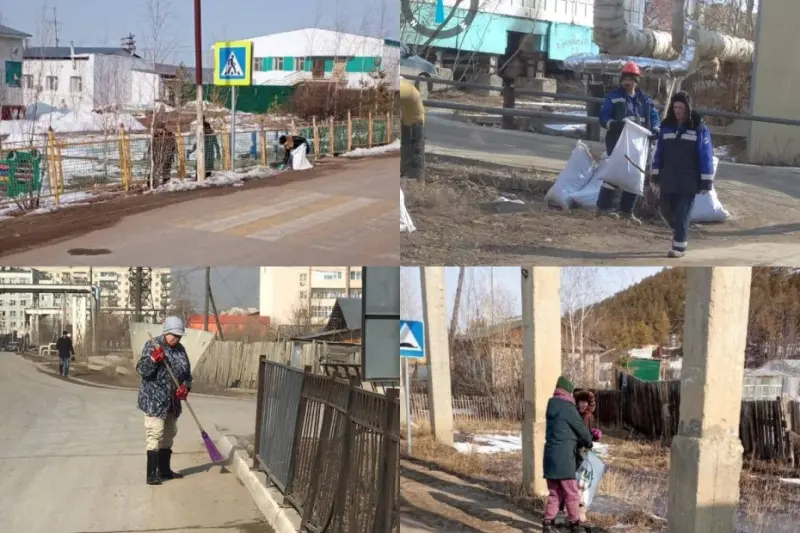 Жители Якутска вышли на традиционный общегородской субботник