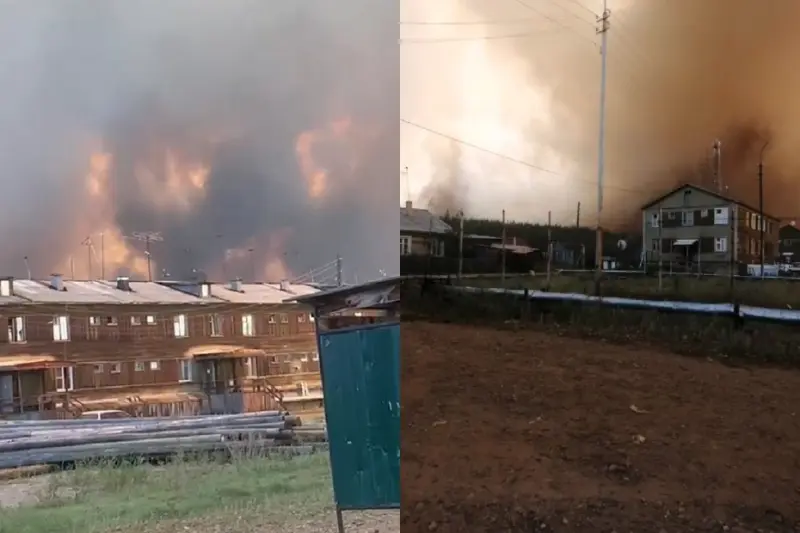 Фото и Видео: Горит село Арылах Мирнинского района Якутии