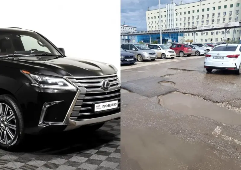 Руководство аэропорта «Якутск» обновило себе Lexus 570, но не ремонтирует общую парковку