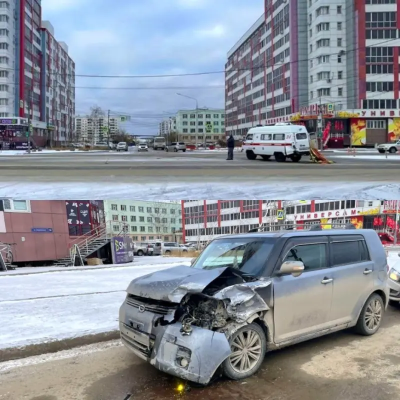 Нетрезвый водитель столкнулся с машиной Скорой помощи в Якутске