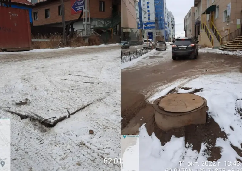 Фотофакт: «Водоканал» так и не убрал торчащие люки в Залоге – жители гробят машины
