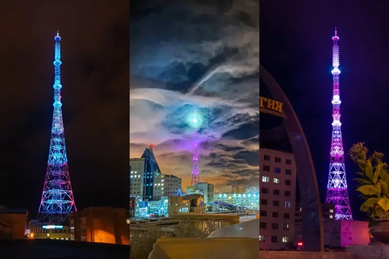 Пять лет с момента запуска подсветки телебашни Якутска
