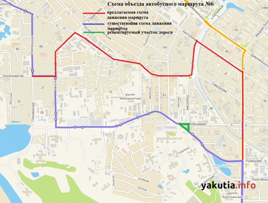 Карта автобусов якутска