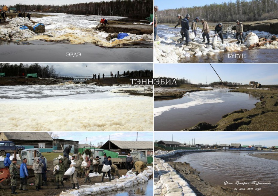 Хроника паводка:  активная фаза ледохода на Лене проходит по территории Жиганского района