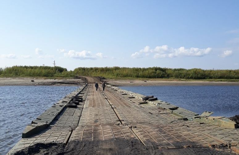 На реке Стрекаловка открыта понтонная переправа