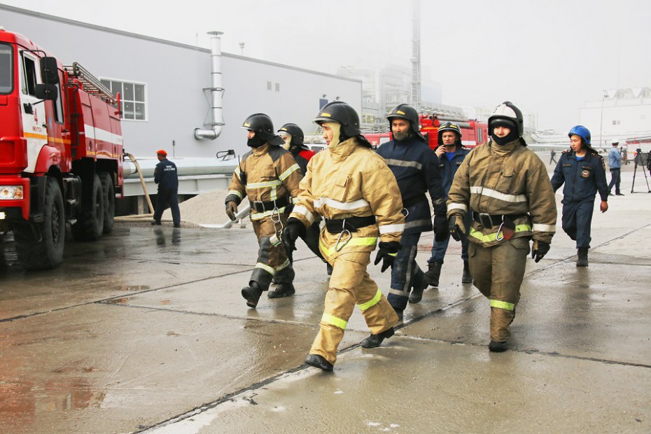 Пожарно-тактические учения провели Энергетики Якутской ГРЭС-2
