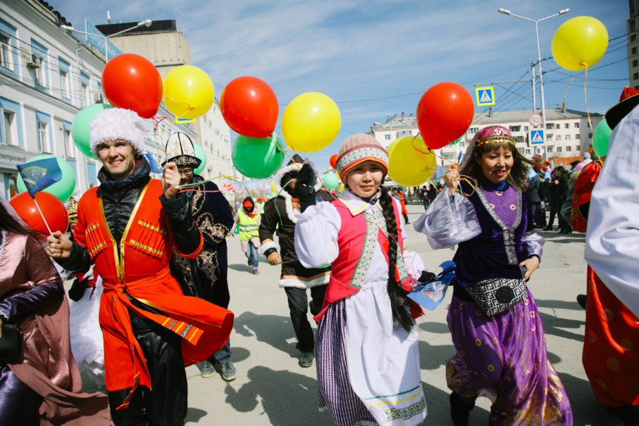 В Якутске на первомайскую демонстрацию вышли более 55 тысяч человек