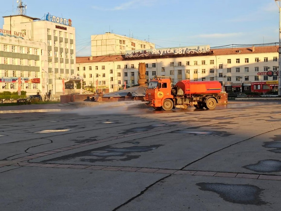 Дезинфекция улиц и площадей в Якутске проводится по графику