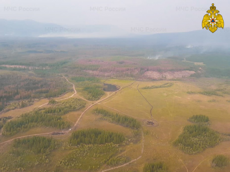 Лесные пожары на площади более одной тысячи гектар тушат в Якутии