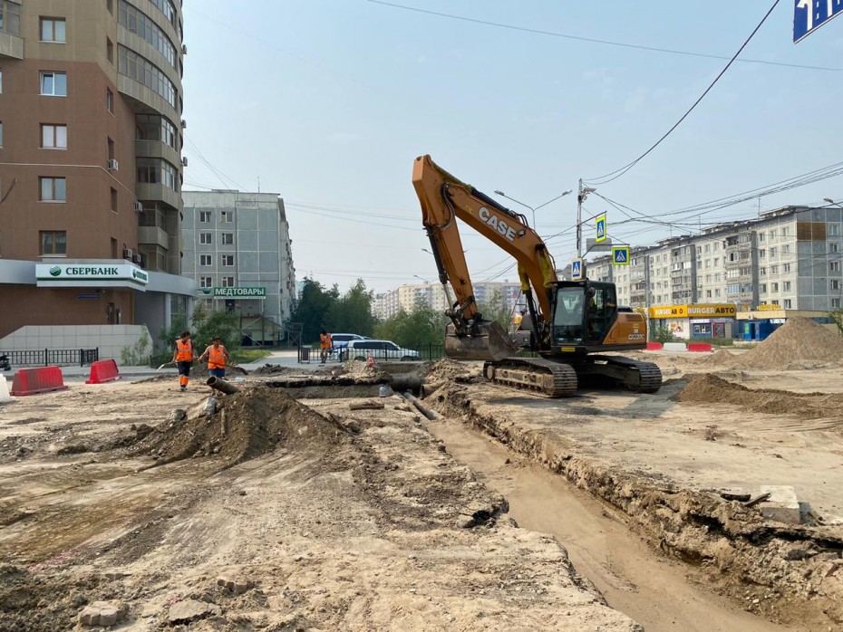 Дорожно-ремонтные работы ведутся на 21 улице Якутска