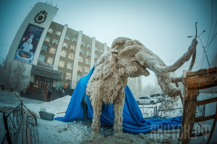 В Якутске появится снежная фигура мамонта с мамонтенком