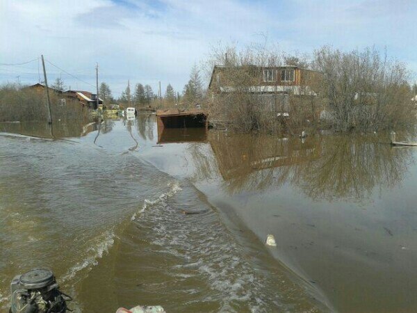 Паводок: в поселок Зырянка пришла большая вода (фото)
