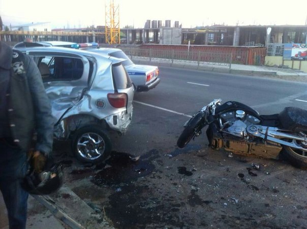 На улице Чернышевского сбили мотоциклиста с пассажиром 