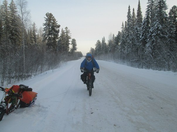 Зимний велопробег по Якутии: экспедиция прибыла в Нерюнгри