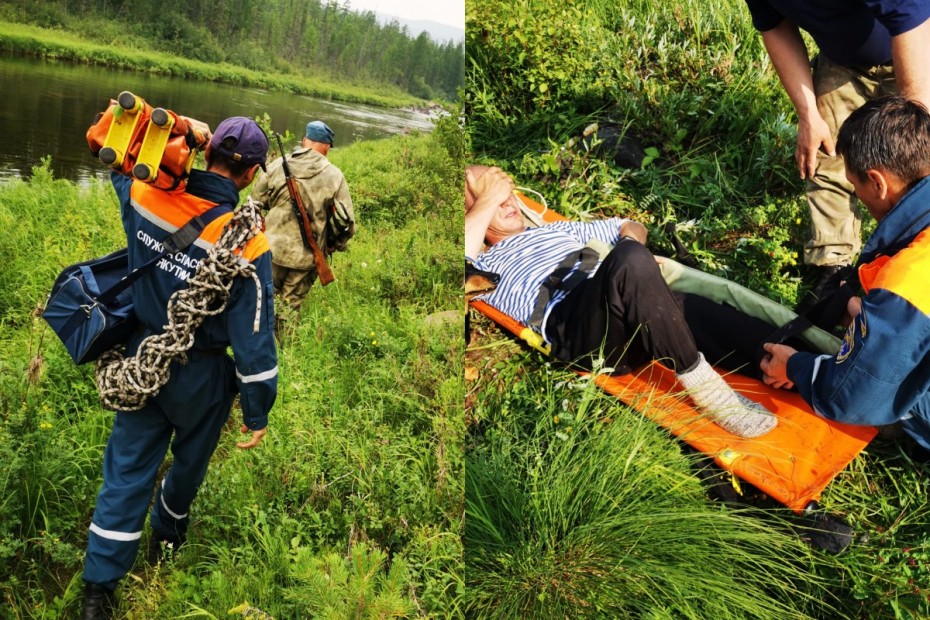 Рыбака со сломанной ногой эвакуировали спасатели в Алданском районе Якутии