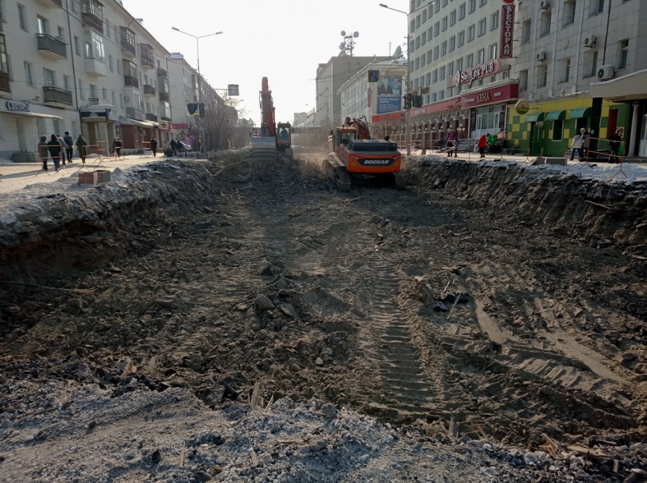 Фотофакт: Продолжается реконструкция Проспекта Ленина