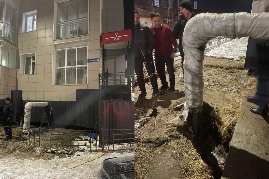 Течь из трубы резервного водовода оперативно устранили в Якутске