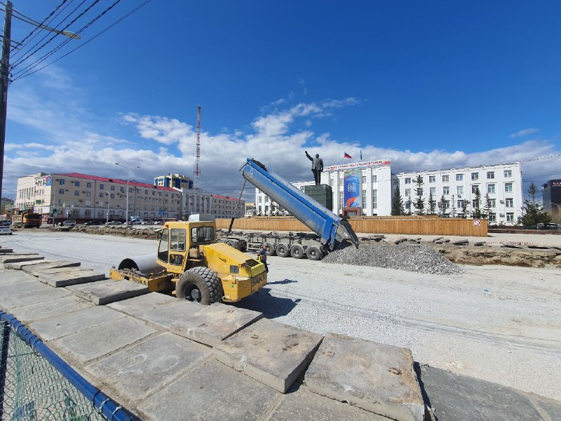 Капитальный ремонт проспекта Ленина продолжается в Якутске