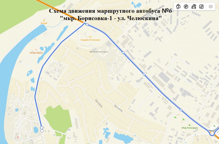 Перенос конечной остановки маршрутного автобуса № 6 в Якутске