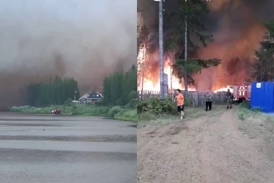 В селе Арылах горит пять домов — по данным на 17 часов для тушения огня вылетел самолет Бе-200