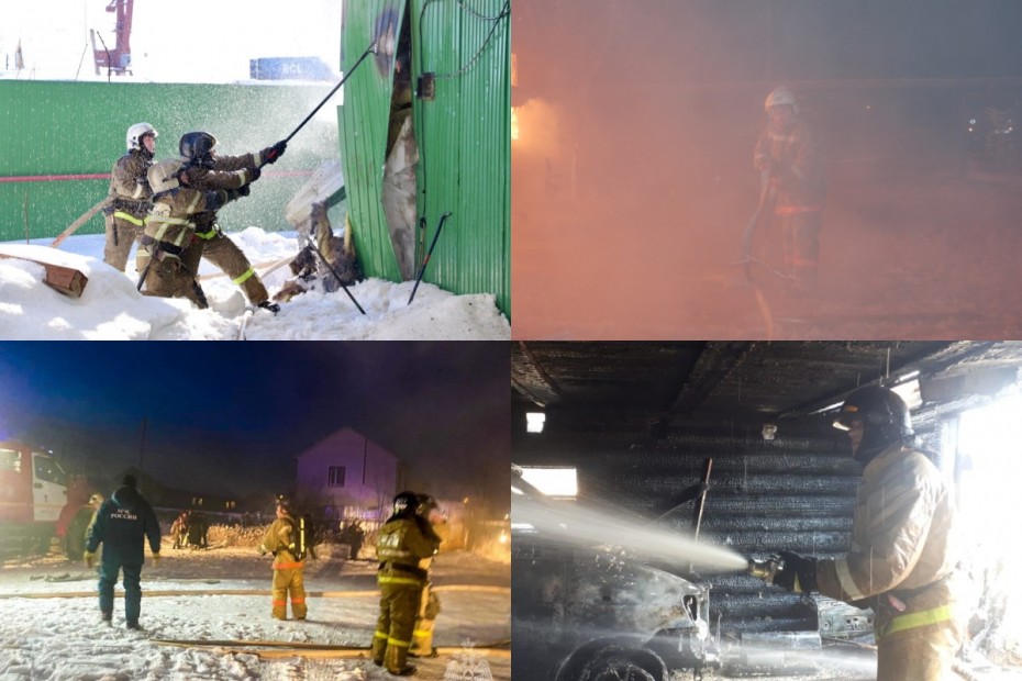 Машина, баня и бесхоз тушили пожарные 6 декабря в Якутии