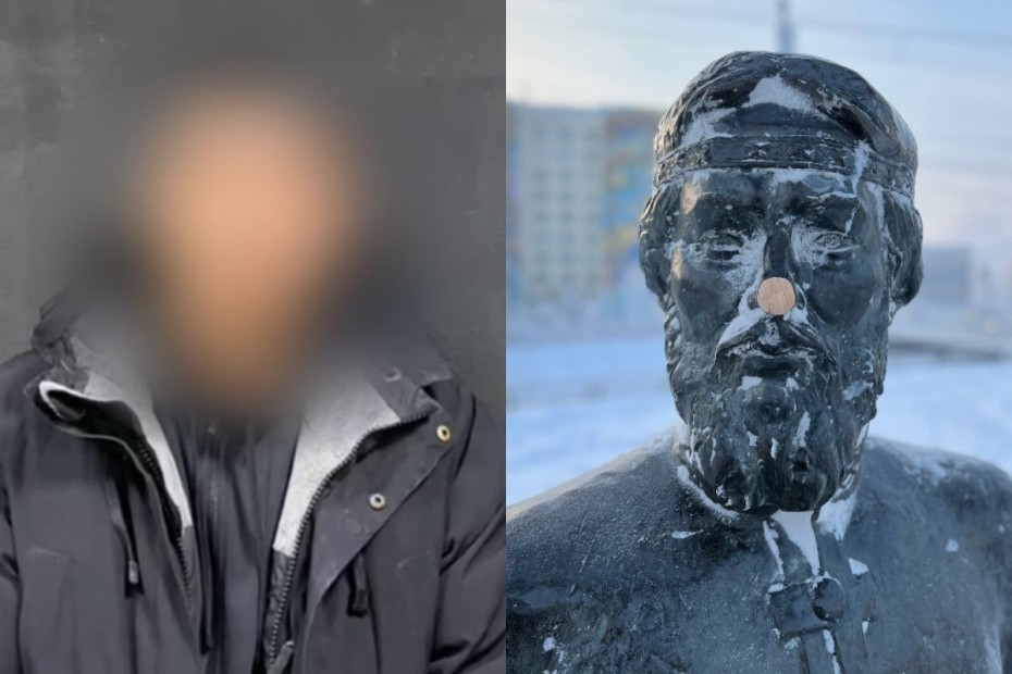 Задержаны вандалы, отпилившие нос памятнику первопроходцу Семёну Дежнёву в Якутске