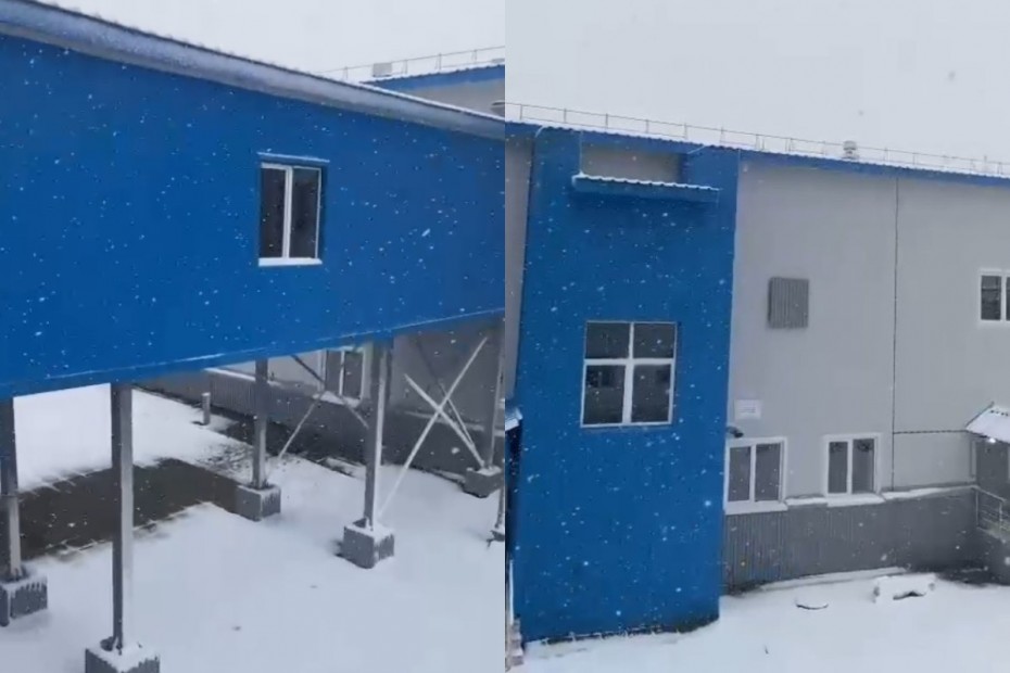 Постпраздничный снег выпал в Алданском районе