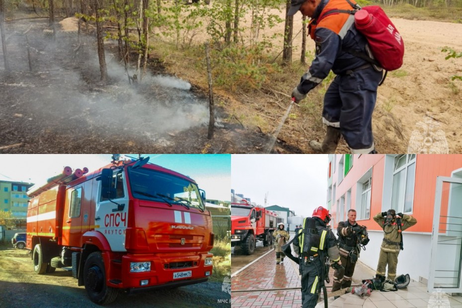 Пожарные спасли многоквартирный дом в Якуске и гараж в Ленске