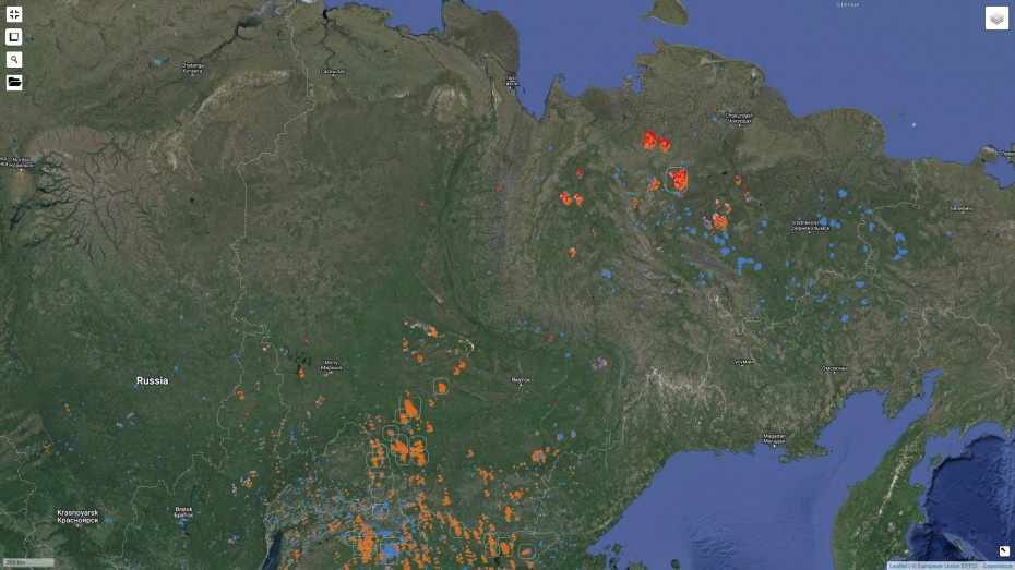 Обстановка с лесными пожарами в Якутии сложная